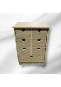 Resim Ahşap Boyanabilir 7 Çekmeceli Çok Amaçlı Organizer Kutu 