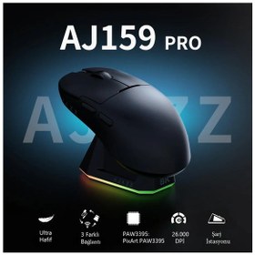 Resim Aj159 Pro Kablosuz 3 Modlu 8.000hz-26.000dpı Oyuncu Mouse Siyah 