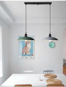 Resim Rsylight Retro Metal Dekoratif Rustik Masa Üstü Sıralı 2 Li Sarkı 