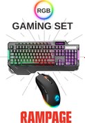 Resim Rampage Kb-r46 Carisma Rainbow Aydınlatmalı Usb Gaming Combo Q Gaming Klavye Lumos Makrolu 6400 Dpi 