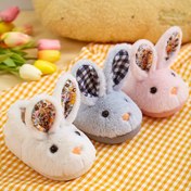 Resim Kızlar İçin Peluş Tavşan Terlikler - Rahat Pürüzsüz Astarlı & Kaymaz Kauciuk Tabana, Sevimli Bunny Ears ve Kalp Desenliler, Şık Sonbahar/Soğu Sezonu Çocak Ayakkabısı, 2 Renk (Pembe-Mavi-Gri-Beyaz) 