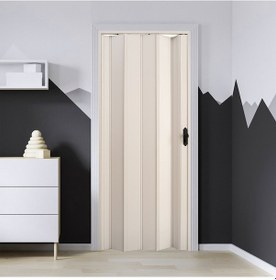 Resim Faran Dekorasyon 130 x 215 Beyaz Renk Camsız Pvc Akordiyon Katlanır Kapı - FRNAKMODEL-23 