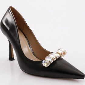 Resim Dgn 9054 Kadin Sivri Burun Kristal Taş Tokali Topuklu Ayakkabi 9054-2125-R203 