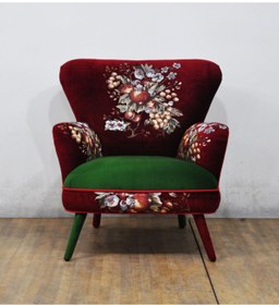 Resim Name Design Studio Goblen Berjer - Bordo & Yeşil 