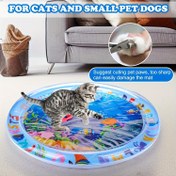 Resim Kediler ve Küçük Köpekler için Etkileşimli Su Oyun Matı - Sıçramaya Karşı Dayanıklı Yuvarlak PVC Oyuncak, Yüzen Balık Tasarımı, Renkli Sualtı Teması, Tüm Irklar İçin Güvenli İç Mekan Eğlencesi, Çizgi Film Desenli 