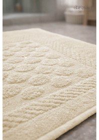 Resim 3 Lü Banyo Ayak Havlusu Seti %100 Pamuk Damatouch Bej 