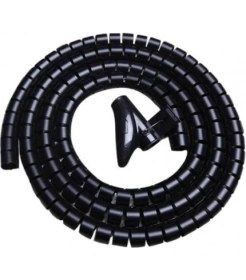 Resim Kablo Düzenleyici Spiral Kablo Toplayıcı Çapı 20MM Siyah 1.5m 