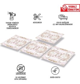 Resim Kendinden Yapışkanlı Kesilebilir Mermer 012 Desenli Pvc Karo 30X30 cm (33 Adet) 3m2 
