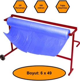 Resim NetBazaars 160 micron MAVİ NAYLON ÖRTÜ, 6x49 metre 