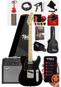 Resim Midex TLX-50BK-50AMP Tele Kasa Maple Klavye 2 Single-Coil 50W Amfili Elektro Gitar 