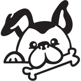 Resim Genel Markalar Köpek Ve Kemik Oto Motor Laptop Duvar Folyo Sticker 50x50 Cm 