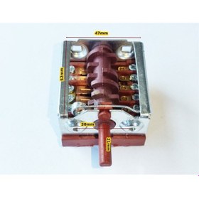 Resim Ankastre Fırın Anahtarı 7-7 Metal Polyemit Çevirmeli Şalter - 540879724 