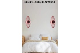 Resim Beyzbol Pilli Aplik, Anahtarlı, Pilli Elektrikli 2'si 1 Arada, Ledli Duvar Aplik, Gece Lambası 