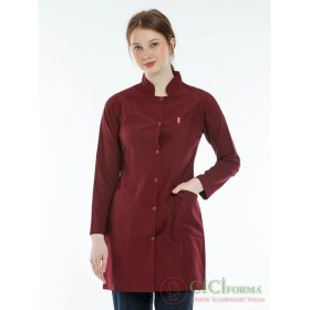 Resim Cici Forma Bordo Hakim Yaka Önlük 