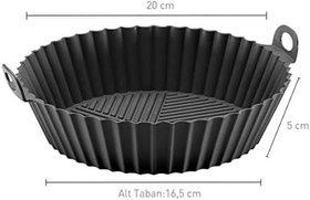 Resim Korkmaz Airfryer Silikon Pişirme Kabı Siyah 