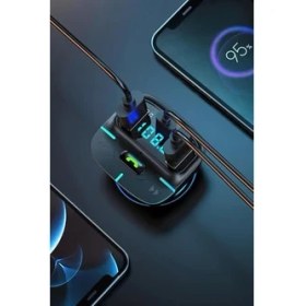 Resim Odea Pdateknoloj F9 Araç Fm Transmitter 5.3 Bluetooth Araç Kiti USB Type-C Hızlı Şarj Çıkışlı Çakmaklık Girişli (F9) 