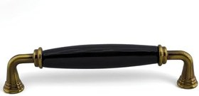 Resim Kapıdağı Porselen Antik Sarı Siyah Kulp 128 mm Mobilya Çekmece Mutfak Dolabı Dolap Kapak Kulb Kulpu 