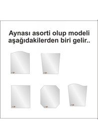Resim Çoklu 7 Parça 50X40Cm Büyük Otel Banyo Cafe Wc Tuvalet Ayna Seti Şeffaf 