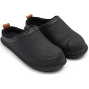 Resim Gezer Kışlık Islak Zemin Erkek Terlik Önü Kapalı Tüylü Siyah 001 