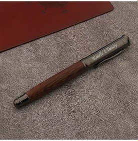Resim Kişiye Özel İsim Yazılı Gül Ağacı Ahşap Gövdeli Prestij Kalem Ve Kutusu Kahverengi 