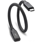 Resim Qingmipy Usb-c 3.1 Gen 2 Uzatma Kablosu 0.3m, 10gbps Veri Transferi, 4k Video Ve Hızlı Şarj Desteği, Erkek-bayanı Nylon Kaplama 