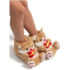 Resim Cati Kadın Hayvanlı Panduf Açık Bej 36/41 Açık Bej 