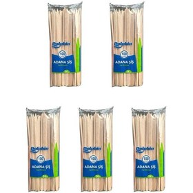 Resim Dolphin Bambum Ahşap Adana Çöp Şiş 5'li 100 x 24 CM 