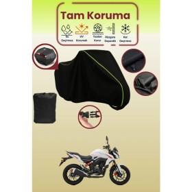 Resim Dokaca Neo Siyah Neon Fitilli Arka Çanta Uyumlu Rks RK250-S Uyumlu Motosiklet Brandası, Koruyucu Örtü 