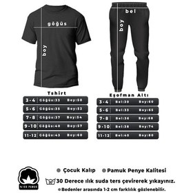 Resim Çocuk Los Angeles Baskılı Eşofman Takımı Siyah 