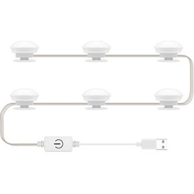 Resim Hfambition Usb Dokunmatik Aydınlatmalı Led Makyaj Aynası Işığı, 3 Renk Ayarlı, 6 Ampul 