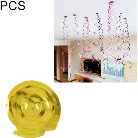 Resim 5 Pcs 70cm Pvc Spiral Ornaments Christmas Kindergarten Classroom Birthday Party Scene Layout Hanging Sequin Ornaments Altın 