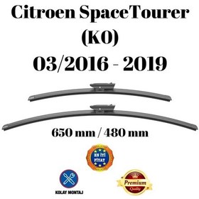 Resim Citroen Spacetourer K0 2016 2017 2018 2019 Uyumlu Ön Cam Silecek Süpürgesi Takımı 650/480mm Silbak Sb2619d 