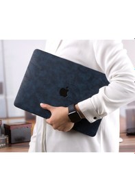 Resim Apple Uyumlu MacBook Air Kılıf 13 İnç Deri Leat01 Eski Usb'li Model 2010-2017 A1369 A1466 İle Lacivert 