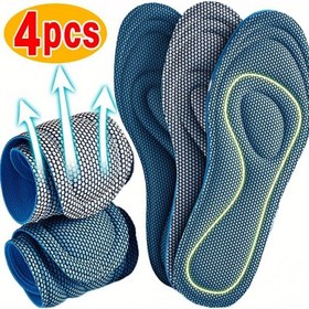 Resim 4 Adet Unisex Yetişkin Hafızalı Köpük Tabanlık, Nefes Alabilir Atletik Koşu Yastık Ekleri, Katı Konfor Pedleri, Kokusuz, Erkekler ve Kadınlar İçin Hedeflenen Ayak Desteği ile 