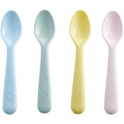 Resim Bebekçocuk Yemek Kaşığı Meridyendukkan Kaşık Seti Pastel Tonlar Mama Kaşığı 4adet 