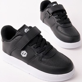 Resim Muggo Snyder Cırtlı Ve Bağcıklı Günlük Çocuk Sneaker Spor Ayakkabı Siyah 