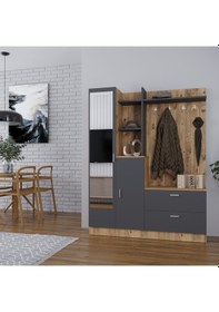 Resim Robinhome Robin Home Jessie Vestiyer Ayakkabılık Portmanto Aynalı Raf Çam-G 