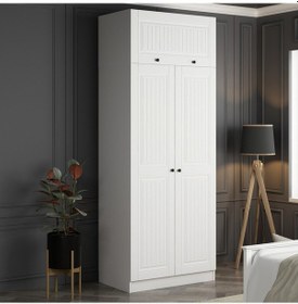 Resim Minar Kale 2 Mebran Kapaklı Dolap Ve Yüklük Beyaz 255cm Beyaz 