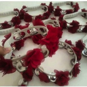 Resim YENİ HEDİYELİK DÜNYAM Yeni Trend Bordo Süslü Tefler (10ADET) 