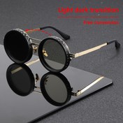 Resim Unisex Yuvarlak Çift Tüplü Metal Çerçeve Gözlükler Ayarlanabilir TAC Lenslerle - Hafif Dayanıklı Metal Çerçeve, Siyah ve Altın Detaylar, Temel Sokak Giyim, Partiler, Noel Hediyeleri, Parti Gözlükleri, Trend Gözlükler, Şık Gözlükler, Yüksek Kaliteli Lensler, Şık Gözlükler, Moda Tutkunları, Noel için En İyi 
