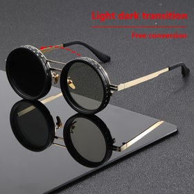 Resim Unisex Yuvarlak Çift Tüplü Metal Çerçeve Gözlükler Ayarlanabilir TAC Lenslerle - Hafif Dayanıklı Metal Çerçeve, Siyah ve Altın Detaylar, Temel Sokak Giyim, Partiler, Noel Hediyeleri, Parti Gözlükleri, Trend Gözlükler, Şık Gözlükler, Yüksek Kaliteli Lensler, Şık Gözlükler, Moda Tutkunları, Noel için En İyi 