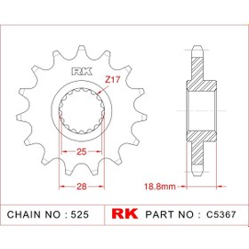 Resim Bmw F 700 GS RK Çelik Ön Dişli C5367-17 (2013-2018) 