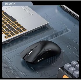 Resim ATTACK SHARK R1 59g SUPERLIGHT Fare, PixArt PAW3311 Oyun Sensörü, BT/2.4G Kablosuz/Kablolu Oyun Faresi, 18000'e kadar 6 Ayarlanabilir DPI, 65 Saat Pil (Black) 