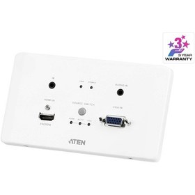 Resim Hdmı &amp Vga Hdbaset Transmitter With Eu Wall Plate / Poh 4k 100m Hdbaset Class A Poh Pd 