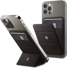 Resim Spigen Smart Fold Cüzdan 3M Sticker Universal (Tüm Cihazlarla Uyumlu) Gunmetal - AMP02835 