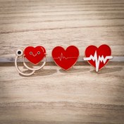 Resim [Hediye Mükemmel] Zarif Hemşire ve Doktor Kalp Enamel Broşları - Moda Çinko Alaşımlı Pinler Stetoskop ve EKG Tasarımları ile, Profesyoneller için İdeal Hediyeler, Temmuz Doğum Taşı, Günlük Aksesuar, Günlük Aksesuar | Kalp Temalı Broş | Sentetik Taş, Hemşire Aksesuarları için Wor 