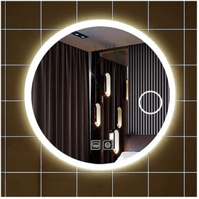 Resim GLOBAL LED MIRROR 90 Cm Makyaj Aynalı Dokunmatik Tuşlu Buğu Yapmayan Ledli Yuvarlak Banyo Aynası 