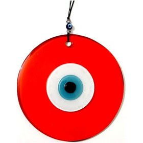 Resim Nazar Boncuklu 16 Santimetre El Yapımı Turuncu Duvar Süsü Hediyelik Eşya 