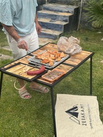 Resim Ocak Başı Tarzı Katlanır Kamp Masası 