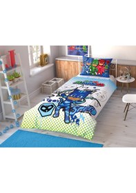 Resim Taç Lisanslı Çek Canlandır Nevresim Takımı Pj Masks Tek Kişilik 